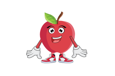 Apple Smiling Fruit Cartoon Character