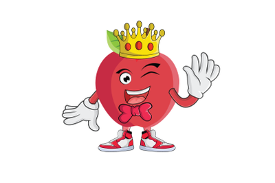 Apple Royalty With Crown Fruit Cartoon Character