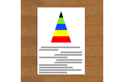 Document with color pyramid graphic