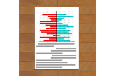 File with chart on table