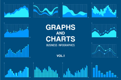 Statistic, business data graphs and charts vector set. Infographics.