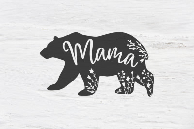 Mama bear , Floral bear SVG, EPS, PNG, DXF