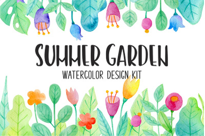 Summer Garden Watercolor Design Kit
