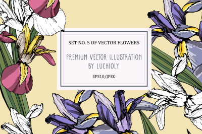 Set No. 5 of vector flowers