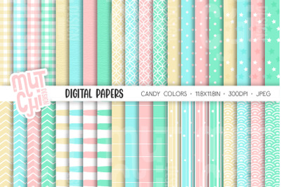 Candy Colors  Digital Papers Set
