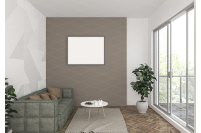 Interior scene - artwork background - frame mockup