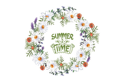 Summer floral wreath.