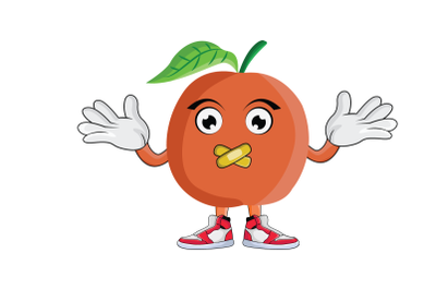 Apricot Shrugging Fruit Cartoon Character