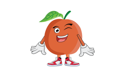 Apricot Smiling Fruit Cartoon Character