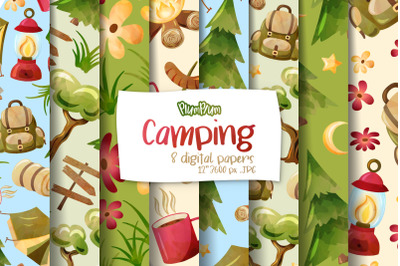 Camping Digital Papers