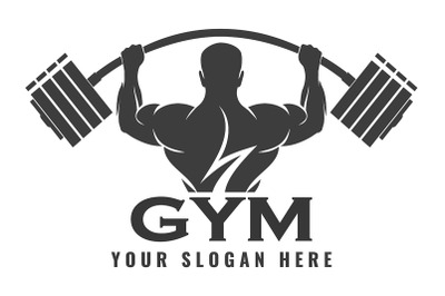 Fitness logo design template, design for gym and fitness club. Logo wi