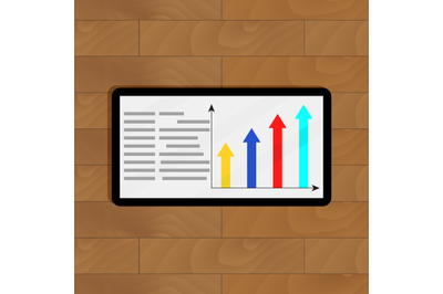 Info with growth arrow chart