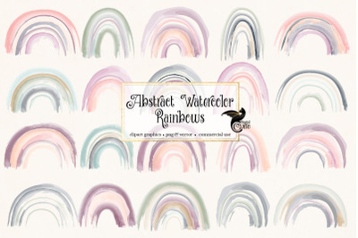 Abstract Watercolor Rainbows Clipart