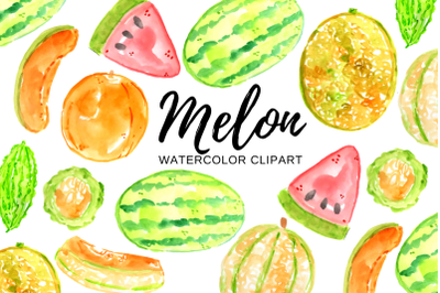 Watercolor Melon Clipart