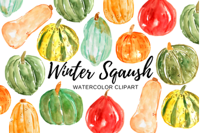 Watercolor winter squash clipart