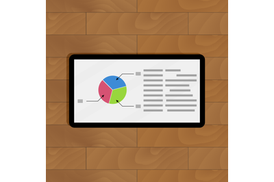 Pie chart on tablet