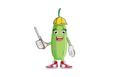 Bilimbi Construction Worker Fruit Cartoon Character