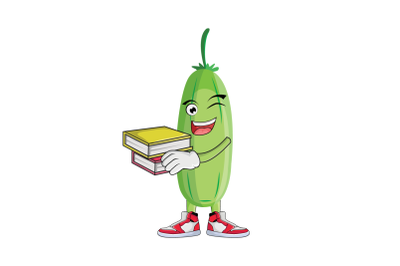 Bilimbi With Books Fruit Cartoon Character