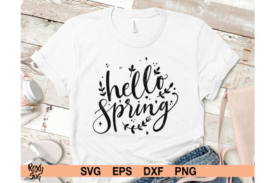 Hello Spring SVG, Home Decor Cut File, Farmhouse Design, Rustic Flower