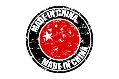 Made in china rubber stamp with red flag