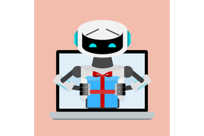 Gift online, web robot give present