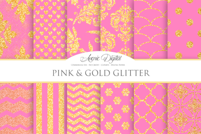 Gold and Pink Digital Paper