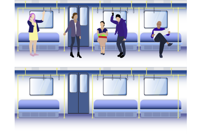 Full and empty underground carriage