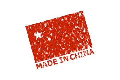 Made in china rubber stamp with red flag