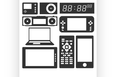 Devices and gadgets icons set