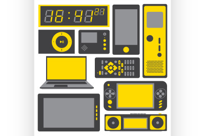 electronic gadgets vector icon set