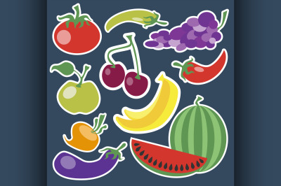 Fruit and Vegetables icon set