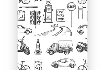 Seamless pattern of Traffic Laws icons