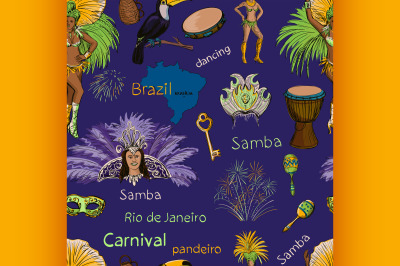 Brazilian Carnival Seamlees pattern