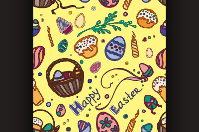 Doodle pattern easter