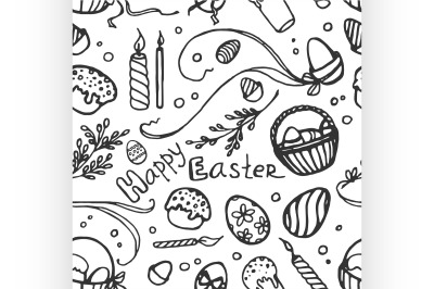 Doodle pattern easter