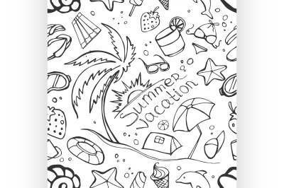 Doodle pattern summer vacation