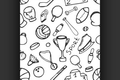 Doodle pattern of sport