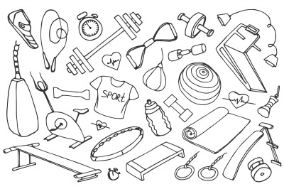 Doodle vector set of sport