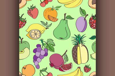 Doodle pattern fruit