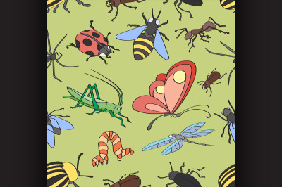 Doodle pattern insects