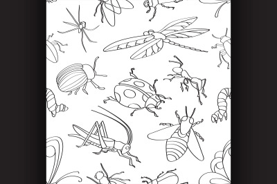 Doodle pattern insects