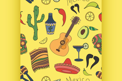 Doodle pattern mexico