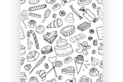 Doodle pattern sweets