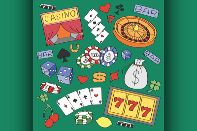 Doodle vector casino