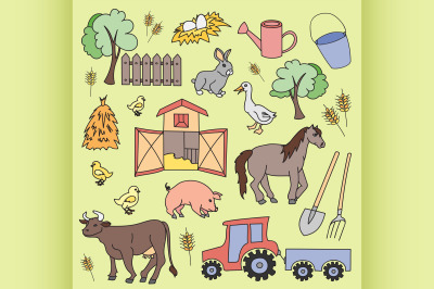 Doodle vector farm