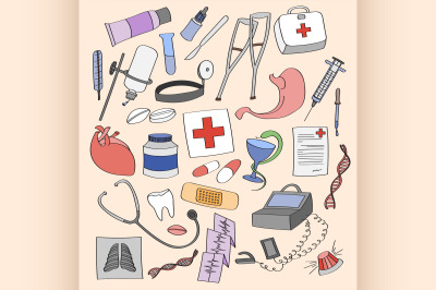 Doodle vector Medical