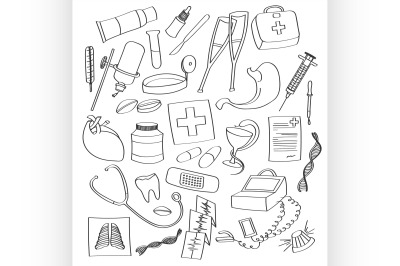 Doodle vector Medical