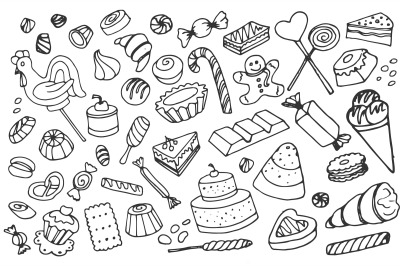 Doodle vector sweets