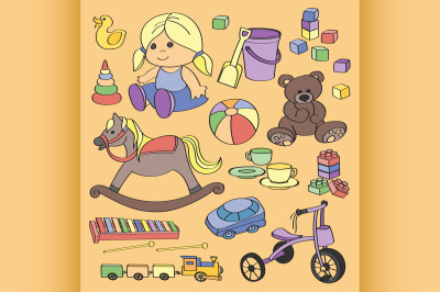 Doodle vector toys