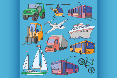 doodle vector transport